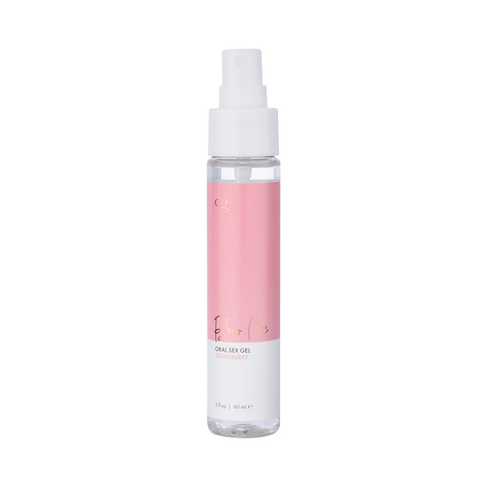 CG Blow Me Oral Sex Gel Strawberry 2 Oz bottle with pink label, perfect for enhancing oral pleasure.