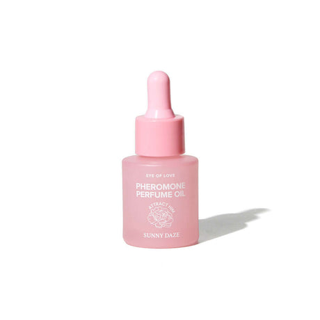 Eye of Love Pheromone Perfume Oil 0.67 Oz Dropper Sunny Daze in a pink bottle with dropper.