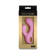 Gold-n-Dreams Agatha Rabbit Vibrator Rose Quartz packaging featuring a pink dual-stimulation design.