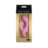 Gold-n-Dreams Agatha Rabbit Vibrator Rose Quartz packaging featuring a pink dual-stimulation design.