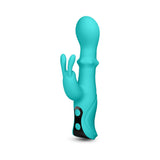 INYA Cyberluxe Digital Rabbit Vibrator Aqua in vibrant aqua color with dual stimulation features.
