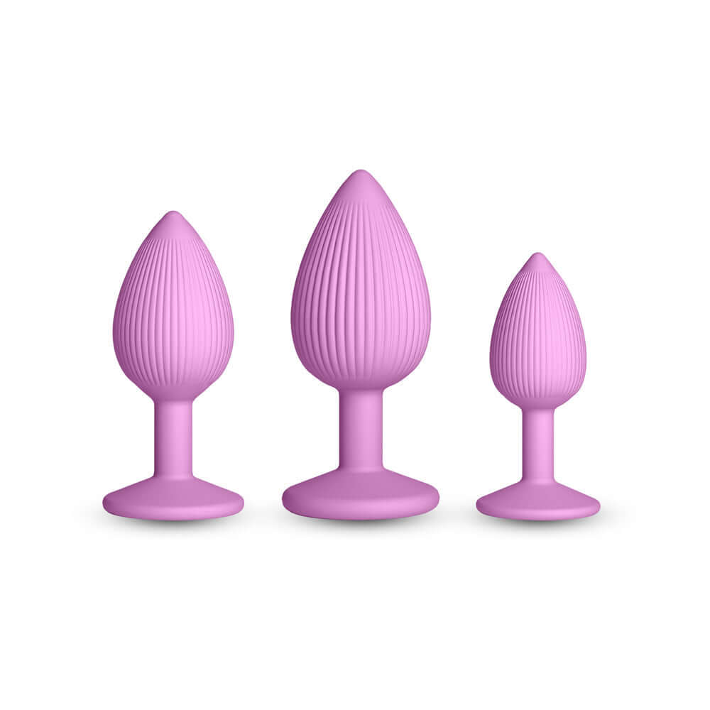 INYA Triple Ace Plug Kit Blush - three silicone anal plugs in pink, suitable for all experience levels.