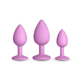 INYA Triple Ace Plug Kit Blush - three silicone anal plugs in pink, suitable for all experience levels.