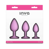 INYA Triple Ace Plug Kit Blush features three silicone anal plugs in varying sizes for enhanced pleasure.