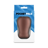 Pocket Pals Anal Stroker Brown in packaging showcasing its lifelike design and compact size.