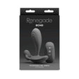 Renegade Echo Prostate Massager Black packaging with remote control, showcasing sleek design and powerful features.