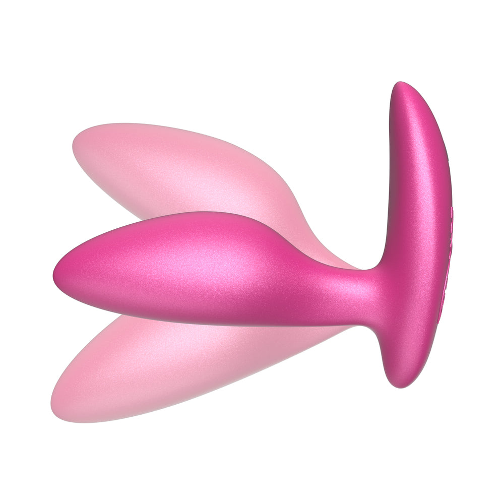 We-Vibe Ditto Plus Remote Control Vibrating Anal Plug Pink top view showing sleek design and comfortable shape.
