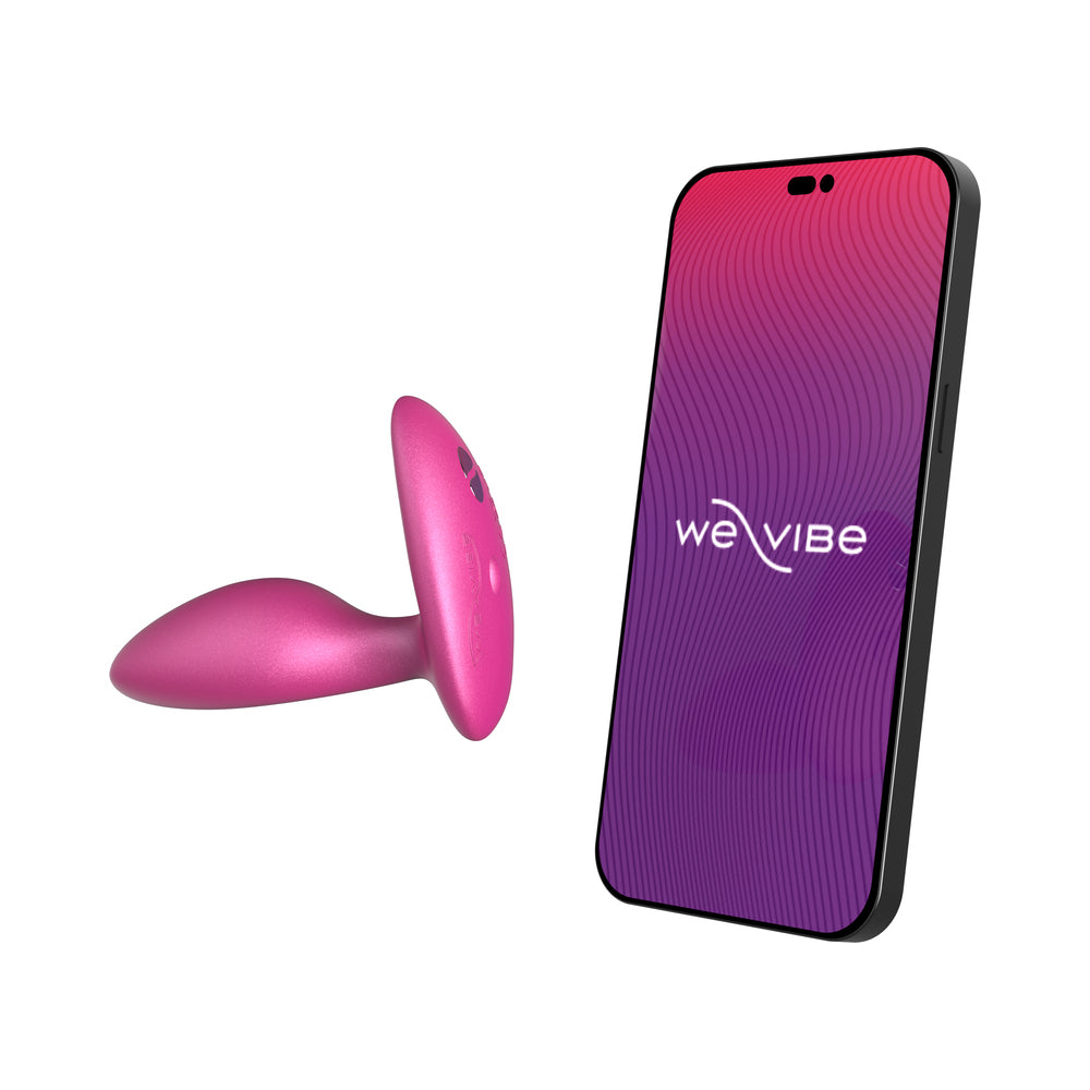 We-Vibe Ditto Plus Remote Control Vibrating Anal Plug Pink and smartphone app for remote control