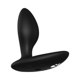 We-Vibe Ditto Plus Remote Control Vibrating Anal Plug Black side view showcasing its tapered design and sleek finish.