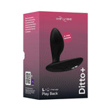 We-Vibe Ditto Plus Remote Control Vibrating Anal Plug Black packaging with remote control and app information.