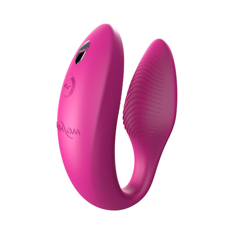 We-Vibe Sync 2 Remote Control Couples Vibrator Rose in vibrant pink color showcasing its ergonomic design.