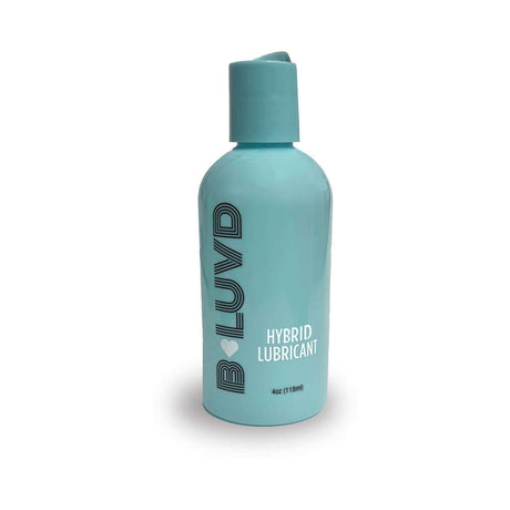 B-Luvd Hybrid Lubricant 4 Oz bottle with a light blue design and easy-to-use cap, ideal for enhancing comfort and glide.