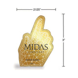 Midas Waterbased Lube 3 ml Pouch with a gold geometric design and water-based label.