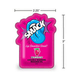 Smack Lickable Massage Oil 3 ml Pouch Strawberry with vibrant packaging showing strawberry flavor and playful design.