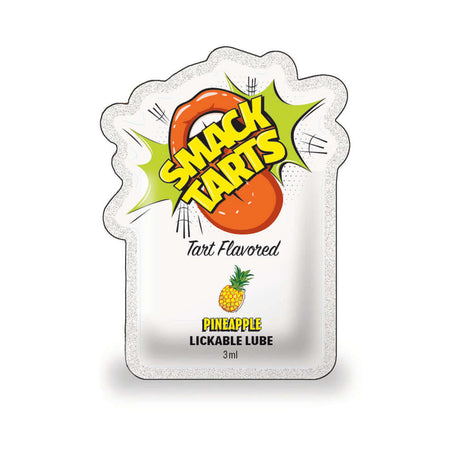 Smack Tarts Lickable Lube Sour Pineapple 3 ml Pouch featuring tart flavor and pineapple design.