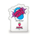 Smack Tarts Lickable Lube Sour Strawberry 3 ml Pouch with colorful packaging and tart flavored label.
