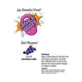 Smack Tarts Lickable Lube Sour Grape 2 Oz packaging with flavor and directions for use.