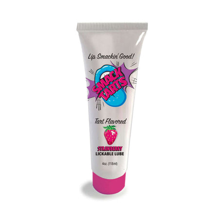 Smack Tarts Lickable Lube Sour Strawberry 2 Oz tube with vibrant labeling and strawberry graphic.
