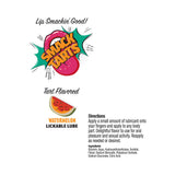 Smack Tarts Lickable Lube Sour Watermelon 2 Oz label featuring tart flavored watermelon and directions for use.
