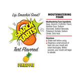 Smack Tarts Mouthwatering Foam Sour Pineapple 2.7 Oz product label with ingredients and directions.