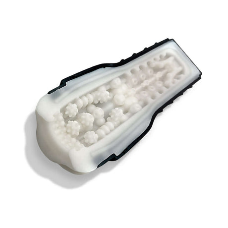 MSTR B8 Goon & Grip Vibrating Pressure Play Stroker with intricate internal texture for enhanced pleasure.