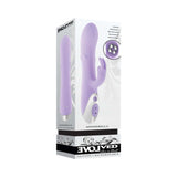 Spinderella Rechargeable Silicone Rabbit Vibrator Purple packaging showcasing its sleek design and features.