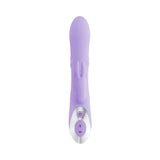 Spinderella Rechargeable Silicone Rabbit Vibrator Purple showcasing its sleek design and dual stimulation features.