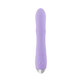 Spinderella Rechargeable Silicone Rabbit Vibrator Purple front view showcasing its sleek design and soft silicone material.