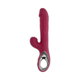 Evolved Bursting With Pleasure Vibrator Burgundy, a dual-action vibrator designed for intense pleasure.
