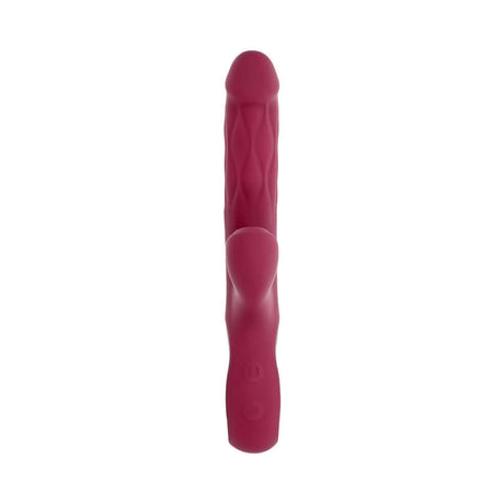 Evolved Bursting With Pleasure Vibrator Burgundy featuring dual-action design and textured surface for ultimate satisfaction.