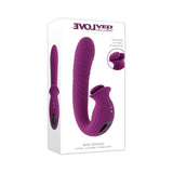 Evolved Deep Ecstasy Wild Aster G-spot Clitoral Stimulation packaging featuring a purple vibrator with a clitoral stimulator.