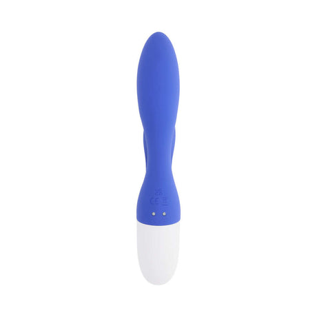 Evolved Funny Bunny Vibrator Blue shown from the top, featuring a sleek design and dual-stimulation features.