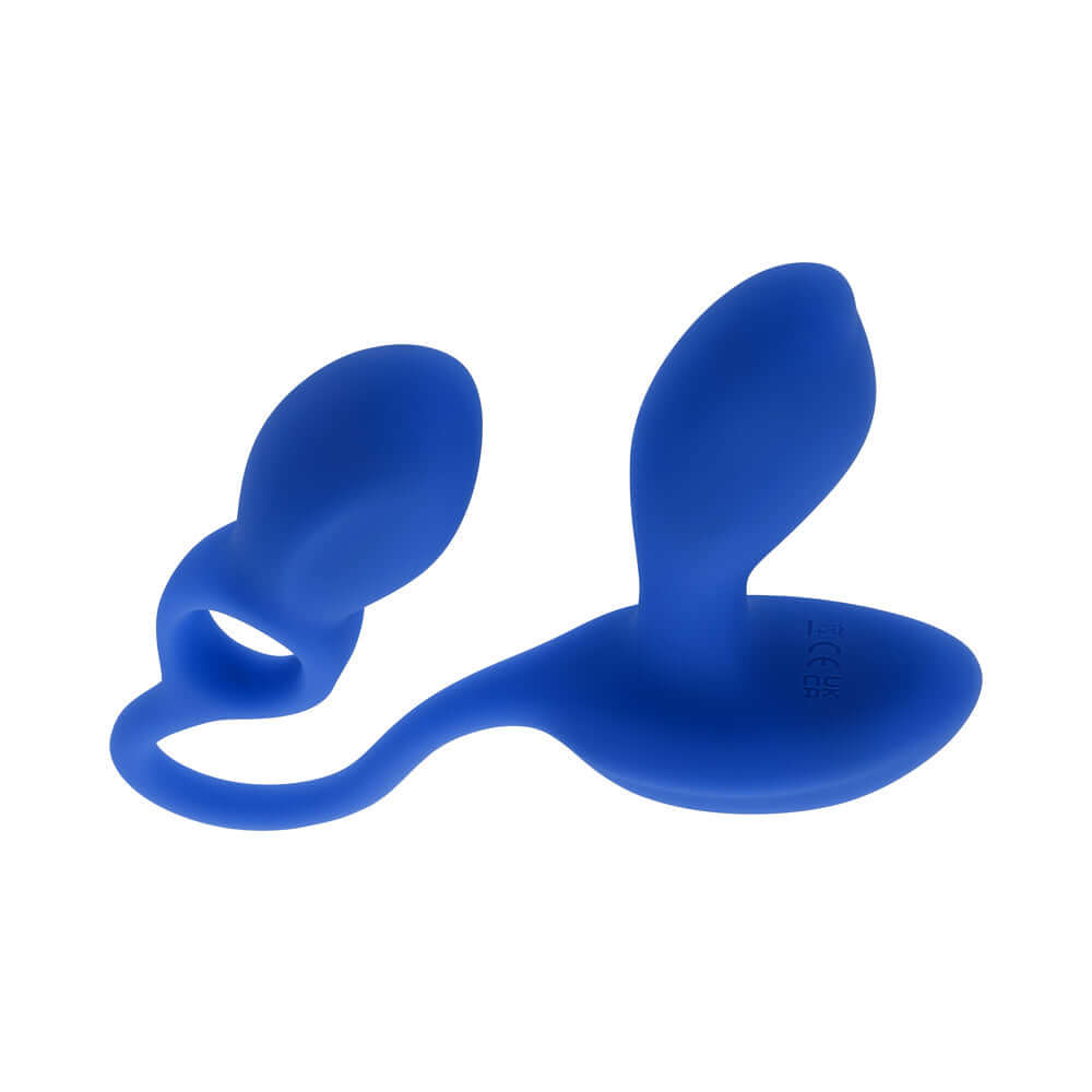 Gender X Back For More Prostate Massager Blue in soft silicone with dual-ended design for targeted stimulation.