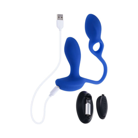 Gender X Back For More Prostate Massager Blue, dual-ended silicone vibrator with USB charging.