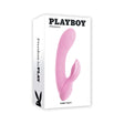 Playboy Pleasure Rabbit Party Vibrator Petal packaged in a playful, pink box showcasing its features.