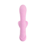 Playboy Pleasure Rabbit Party Vibrator Petal in soft pink silicone, designed for dual stimulation and realistic sensations.