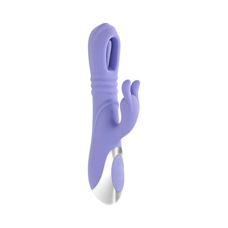 Playboy Tap Me In Rabbit Vibrator Lilac, a dual-action vibrator for G-spot and clitoral stimulation.