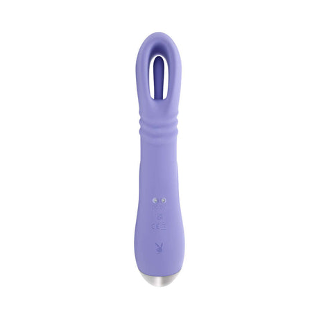 Playboy Tap Me In Rabbit Vibrator Lilac showcasing its sleek design and dual-action stimulation features.