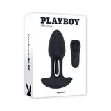 Playboy Pleasure Rim Shot 2 Anal Plug in sleek black packaging, showcasing innovative design and powerful features.