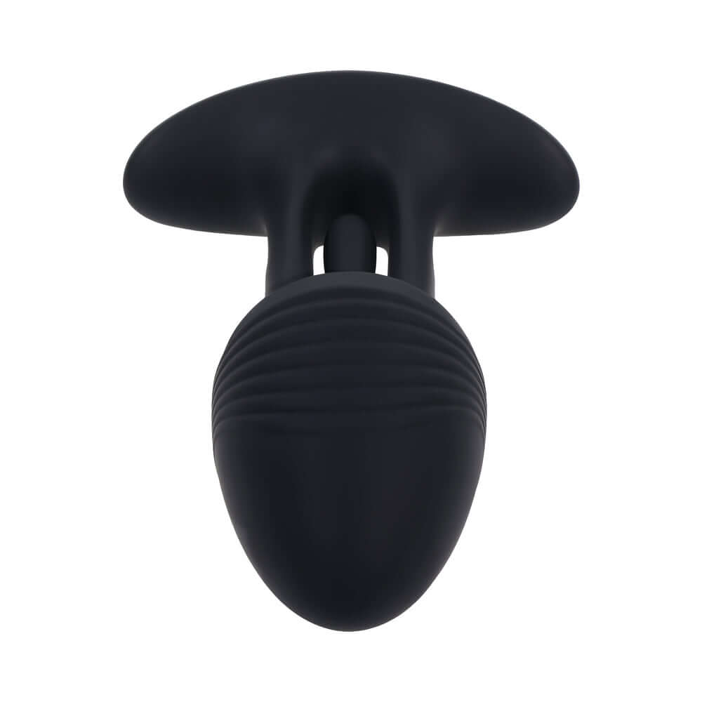 Playboy Pleasure Rim Shot 2 Anal Plug showcasing its sleek black design and unique flicking motion.