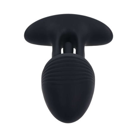 Playboy Pleasure Rim Shot 2 Anal Plug showcasing its sleek black design and unique flicking motion.