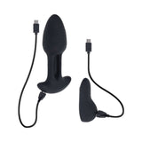 Playboy Pleasure Rim Shot 2 Anal Plug featuring unique flicking motion and USB charging cable for enhanced pleasure.