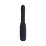 Playboy Overdrive Powerful Thrusting Vibrator in sleek black design with textured grip and control button.