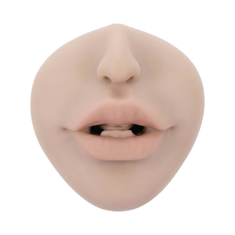 Zero Tolerance Riley Reid Movie and Realistic Kiss and Tell Stroker close-up of sculpted lips for ultimate pleasure.