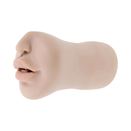 Zero Tolerance Riley Reid Movie and Realistic Kiss and Tell Stroker with lifelike lips and textured design.