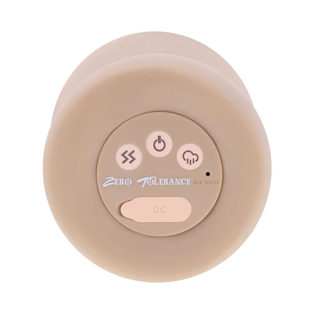 Zero Tolerance Riley Reid Movie and Realistic Kiss and Tell Stroker control panel with air vent settings.