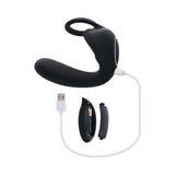 Zero Tolerance Ballin Out Black prostate massager with flexible wings and USB charging cable.