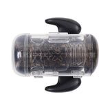Zero Tolerance Hold Me Tight Stroker Black in a clear casing with black handles for enhanced grip and control.