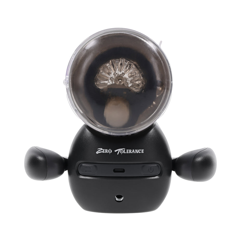Zero Tolerance Hold Me Tight Stroker Black - heated vibrating stroker with interactive features and controls