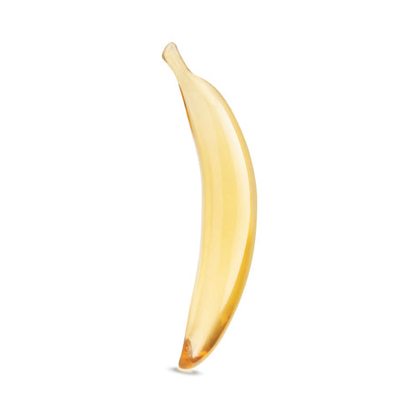 Glas Banana Joy 7 inches Glass Dildo, a whimsical handblown glass piece with a playful banana shape.